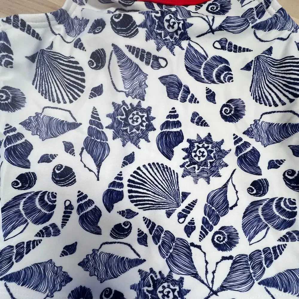 New Tommy Bahama  Girls‎ 3T Tankini Top Ruffle Sleeve Sea Shells